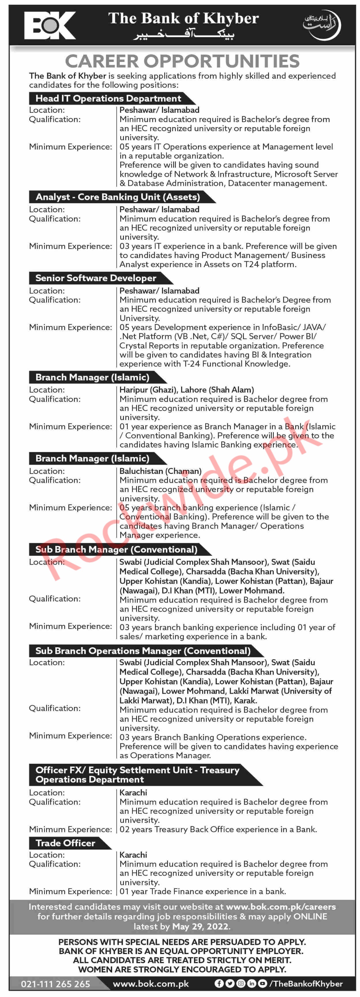 The Bank oF Khyber jobs